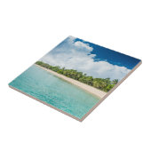 Tropische palmvrije doorsnede tegeltje (Zijkant)