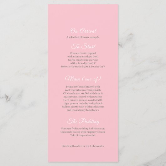 Tropische palmwaterverf bruiloft groen roze menu (Achterkant)