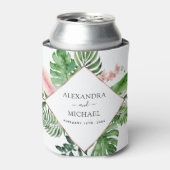 Tropische palmWaterverf Geometric Wedding Blikjeskoeler (Blikje Voorkant)