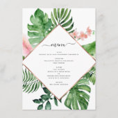 Tropische palmWaterverf Geometric Wedding Menu (Voorkant)