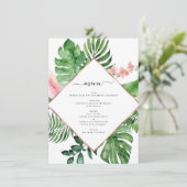 Tropische palmWaterverf Geometric Wedding Menu (Staand voorkant)