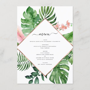 Tropische palmWaterverf Geometric Wedding Menu