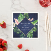 Tropische palmWaterverf Geometric Wedding Servet (Insitu)