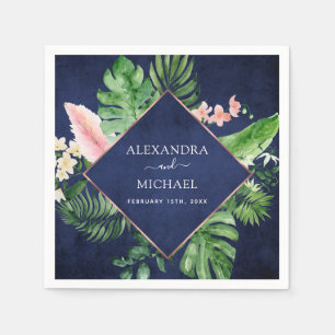 Tropische palmWaterverf Geometric Wedding Servet