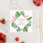 Tropische palmWaterverf Geometric Wedding Servet (Insitu)