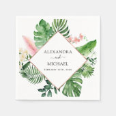 Tropische palmWaterverf Geometric Wedding Servet (Voorkant)