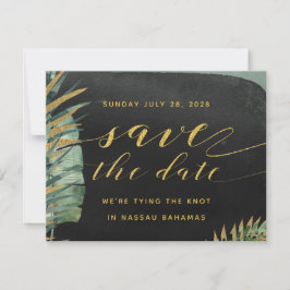 Tropische palmweddenschap bespaart de datum save the date