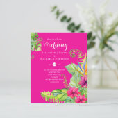 Tropische palmweddenschap nodigt de Fuchsia Ginger (Staand voorkant)