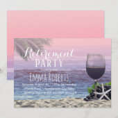 Tropische palmwinkelwijnaftredingpartij kaart (Voorkant / Achterkant)