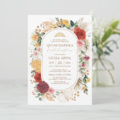 Tropische Pampas Floral Garden Quinceañera Kaart (Staand voorkant)
