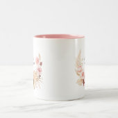 Tropische pampas gras waterverf boho flora tweekleurige koffiemok (Center)