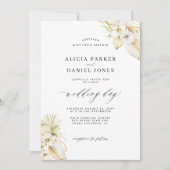 Tropische pampas gras witte orchidee elegante brui kaart (Voorkant)