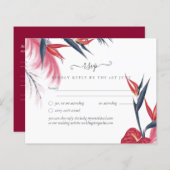 Tropische Pampas Grass Navy Berry Wedding (Voorkant / Achterkant)