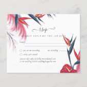 Tropische Pampas Grass Navy Berry Wedding (Voorkant)