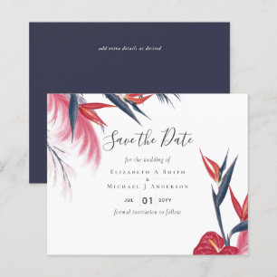 Tropische Pampas Grass Navy Berry Wedding