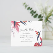 Tropische Pampas Grass Navy Berry Wedding (Staand voorkant)