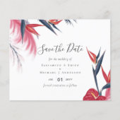 Tropische Pampas Grass Navy Berry Wedding (Voorkant)