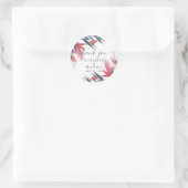 Tropische Pampas Grass Navy Berry Wedding Ronde Sticker (Tas)