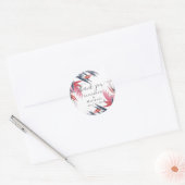 Tropische Pampas Grass Navy Berry Wedding Ronde Sticker (Envelop)
