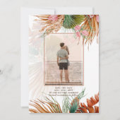 Tropische Pampas Grass PHOTO Terracotta Save The Date (Voorkant)