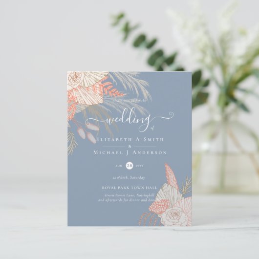 Tropische Pampas Grass Terracotta Wedding (Staand voorkant)