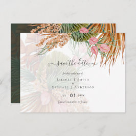 Tropische Pampas Grass Terracotta Wedding Briefkaart