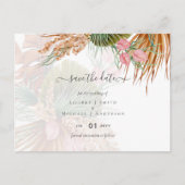 Tropische Pampas Grass Terracotta Wedding Briefkaart (Voorkant)