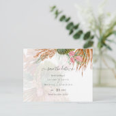 Tropische Pampas Grass Terracotta Wedding Briefkaart (Staand voorkant)