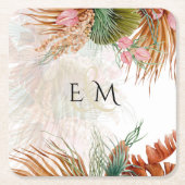 Tropische Pampas Grass Terracotta Wedding Kartonnen Onderzetters (Voorkant)