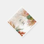 Tropische Pampas Grass Terracotta Wedding Servet (Hoek)