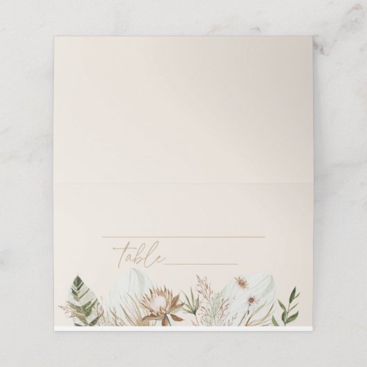 Tropische pampasegbruiloft plaatskaartje (Buitenkant ongevouwen)