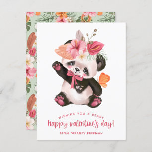 Tropische Panda Beary Happy Briefkaart Size Valent