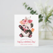 Tropische Panda Beary Happy Briefkaart Size Valent (Staand voorkant)