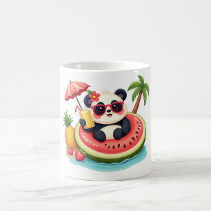 Tropische Panda 🐼 Kiwi Drijvende Zomer Mok