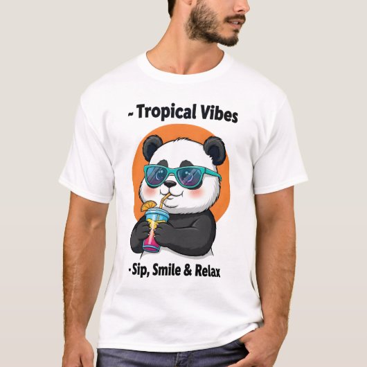 Tropische Panda Vibes T-shirt (Voorkant)