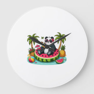 Tropische Panda Wandklok – Summer Fun Sfeer