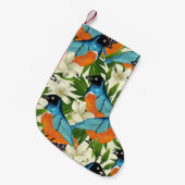 Tropische papaja en vogelpatroon. kleine kerstsok (Voorkant (Hangend))