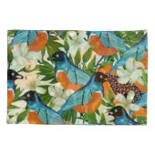 Tropische papaja en vogelpatroon. kussensloop (Achterkant)