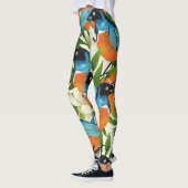 Tropische papaja en vogelpatroon. leggings (Links)