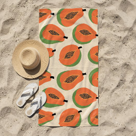 Tropische Papaja Warm Oranje Strandlaken