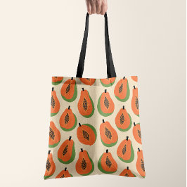Tropische Papaja Warm Oranje Tote Bag