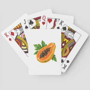 Tropische Papaya Aquarel Pokerkaarten