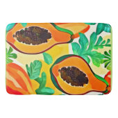 Tropische Papaya Pop Art Badmat (Voorkant)