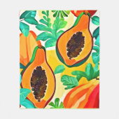 Tropische Papaya Pop Art Fleece Deken (Voorkant)