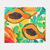 Tropische Papaya Pop Art Fleece Deken (Voorkant (Horizontaal))