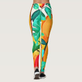 Tropische Papaya Pop Art Leggings (Achterkant)
