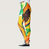 Tropische Papaya Pop Art Leggings (Links)