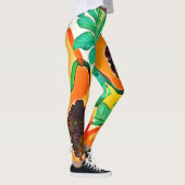Tropische Papaya Pop Art Leggings (Rechts)