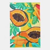 Tropische Papaya Pop Art Theedoek (Verticaal)