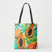 Tropische Papaya Pop Art Tote Bag (Voorkant)
